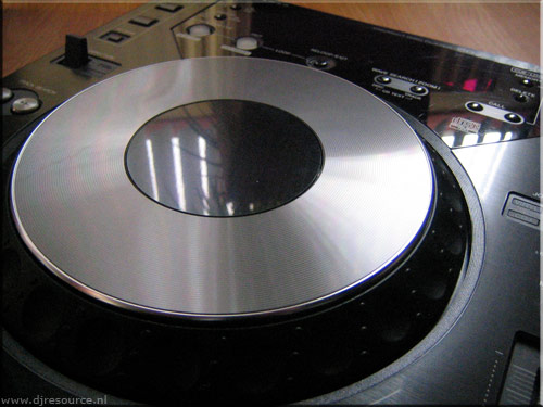 CDJ-1000MK2 modded version with DVJ-X1 JogPlate mounted in daylight