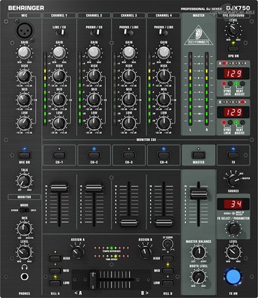 Behringer DJX-750 efxmixer top