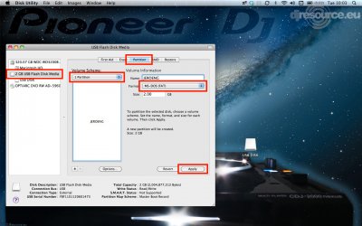 Rekordbox: format USB FAT32 on OSX Yosemite