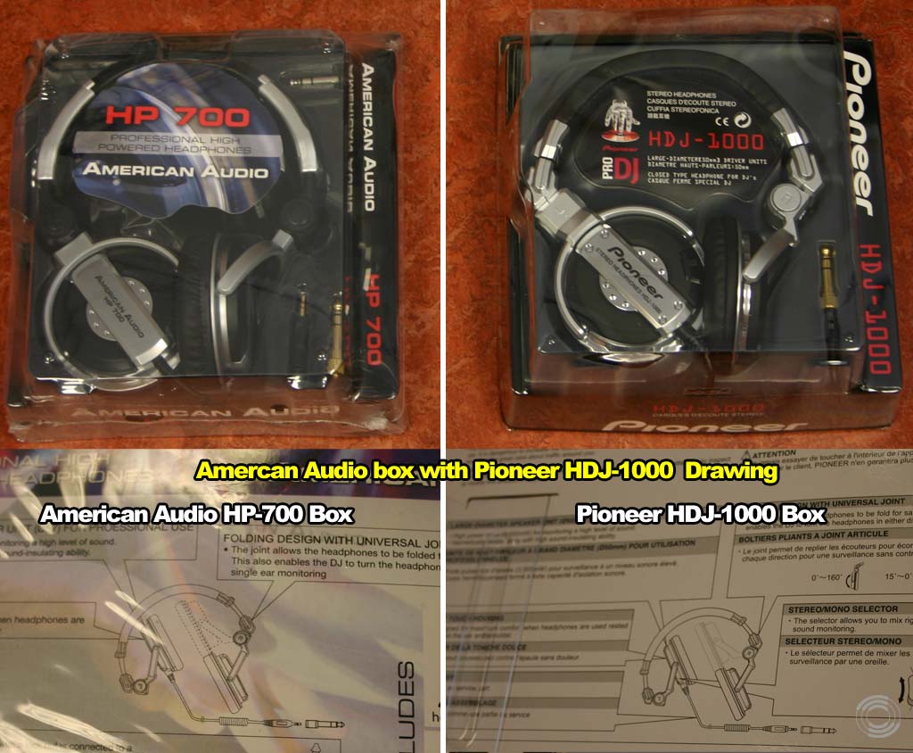Click to enlarge American Audio HP700 and Pioneer HDJ-1000
