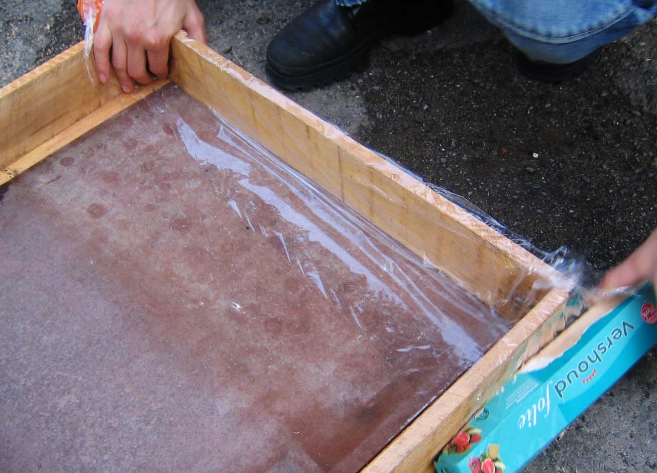 Cover box with plastic foil