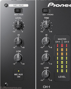 Pioneer DJM-350 Channel Trim and EQ Section