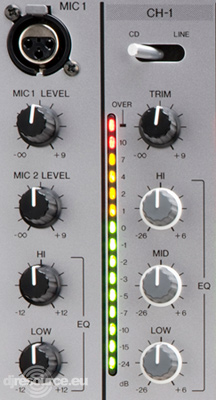 Pioneer DJM-700-s Channel and Mic Section