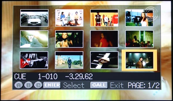 Pioneer DVJ-1000 Display of preview screen -CALL- DVD playback