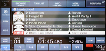 Pioneer XDJ-1000 Browse Screen