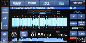 Pioneer XDJ-1000 Main Screen display