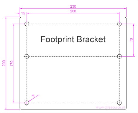 Pioneer ProDJ Bracket - footprint