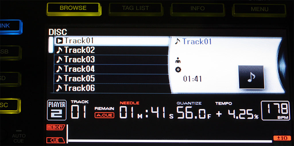 Pioneer DJ CDJ-2000 CD Disc Browsing