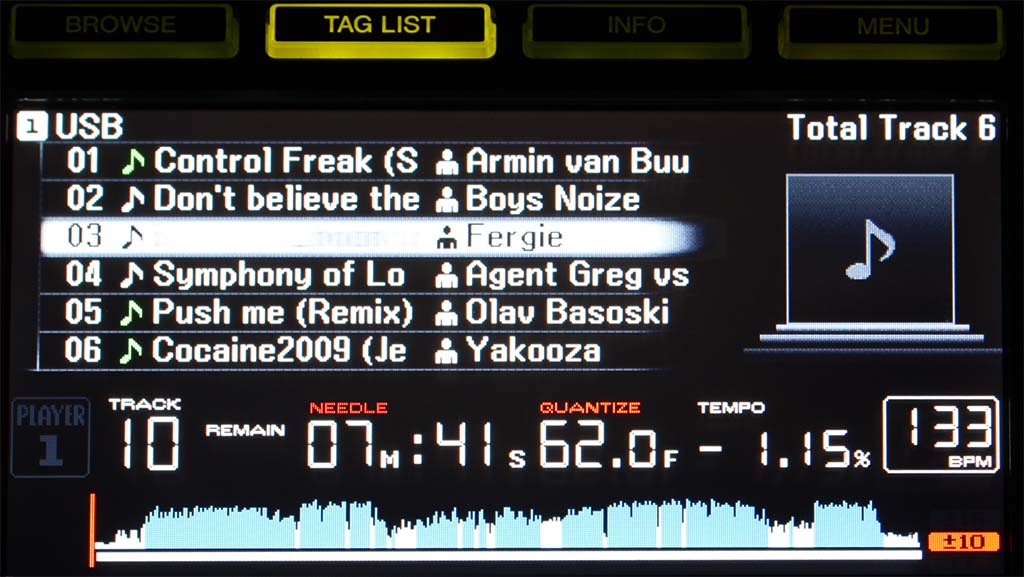 Pioneer DJ CDJ-2000 Taglist