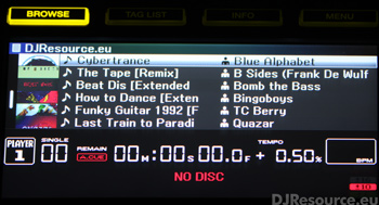 Pioneer CDJ-2000nxs Track listing with Album art