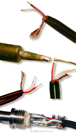 Soldering the wire to the connector