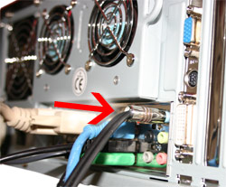 Plug into build In sound Card ports