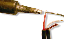 Tinning the ends with solder